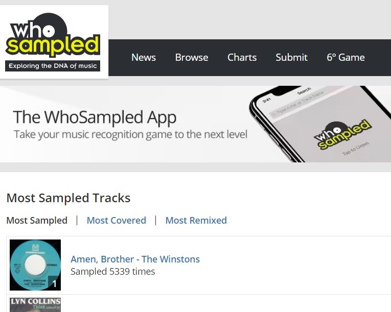 Скрин с сайта whosampled.com
