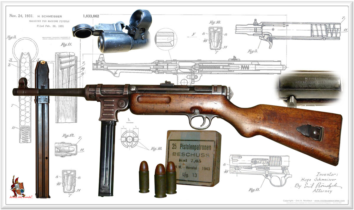 Автомат МП-40 Шмайсер чертежи