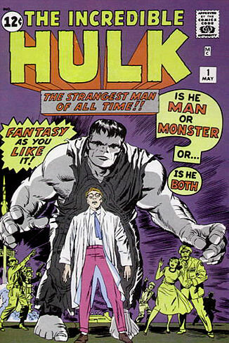 Обложка The Incredible Hulk #1 (Май 1962). Художники: Джек Кёрби и Пол Рейнман.