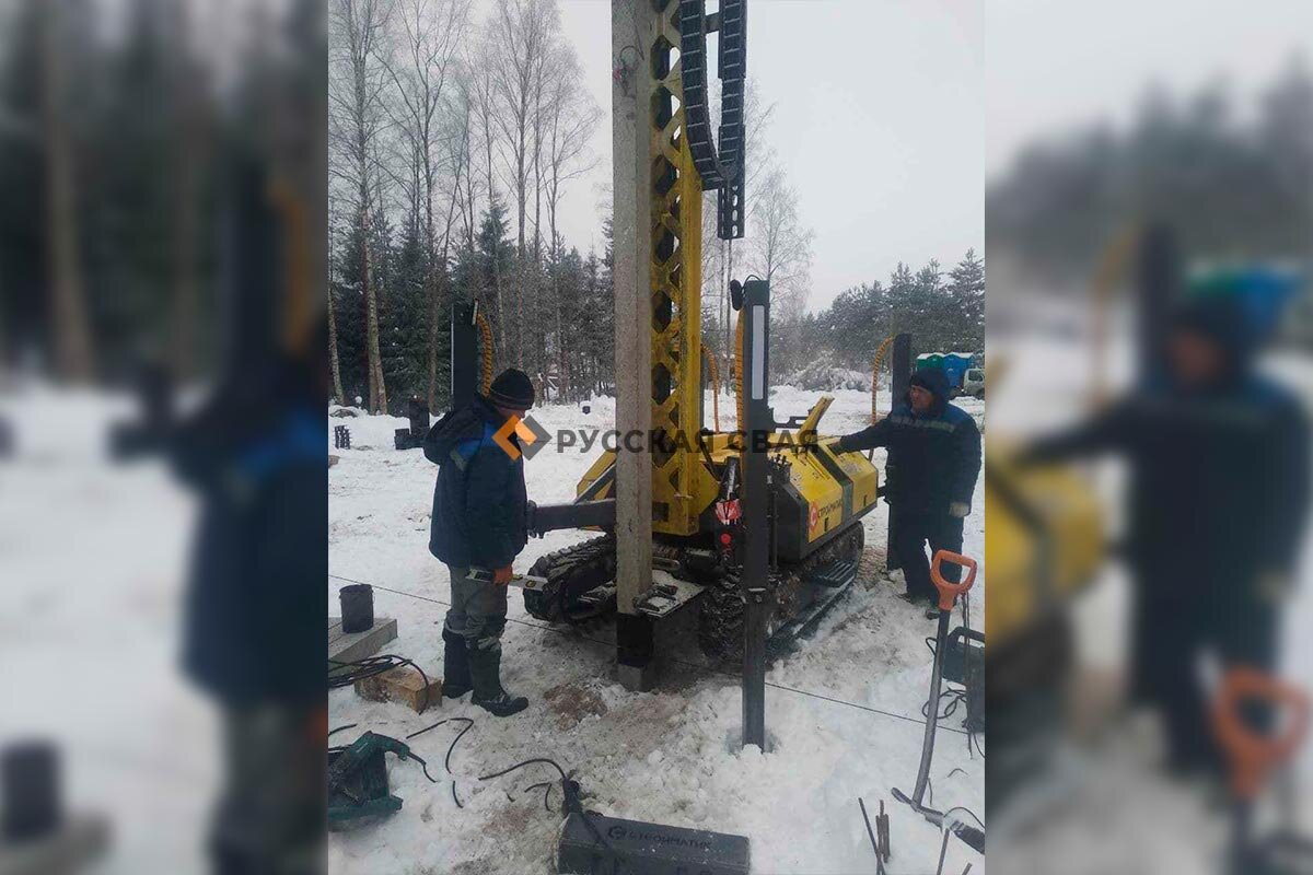 Процесс монтажа забивных железобетонных свай