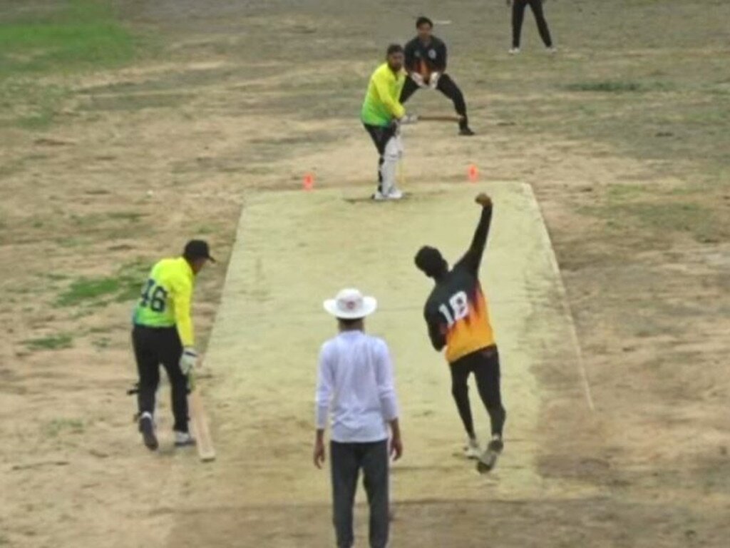 Scenes from the fake IPL, broadcast to punters in Russia via YouTube.