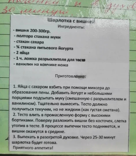 рецепт шарлотки