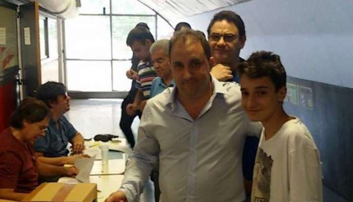 Кристиан Маласпина президент "Аргентинос Хуниорс"  с сыном