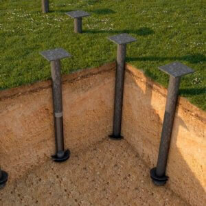 Сваи-стойки погружаются в грунт на глубину залегания прочных пород, тем самым фиксируя сооружение на прочном основании. Чтобы использовать такие сваи необходимо иметь широкое основание твёрдой породы под ослабленным грунтом, сцепление будет хорошим.