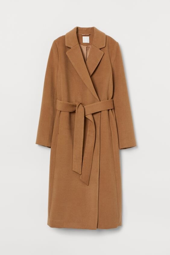 H&M, песочное пальто 3499 руб.