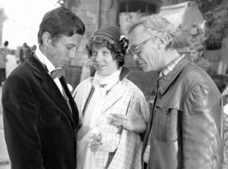 Леонид Гайдай, ОлегДаль и Светлана Крючкова на съемках фильма