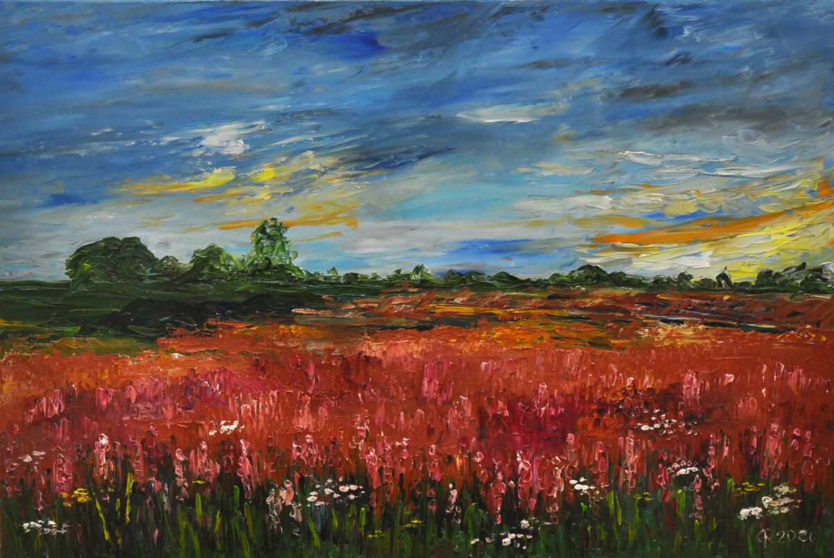 Моя картина. "Море иван-чая" Холст, масло 2020г.