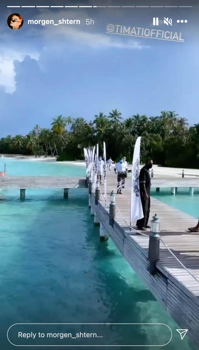 Этой историей Моргенштерн обьявил что он на Мальдивах