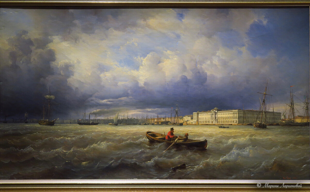 Ф.В. Перро. Вид на Неву и Академию художеств. 1840