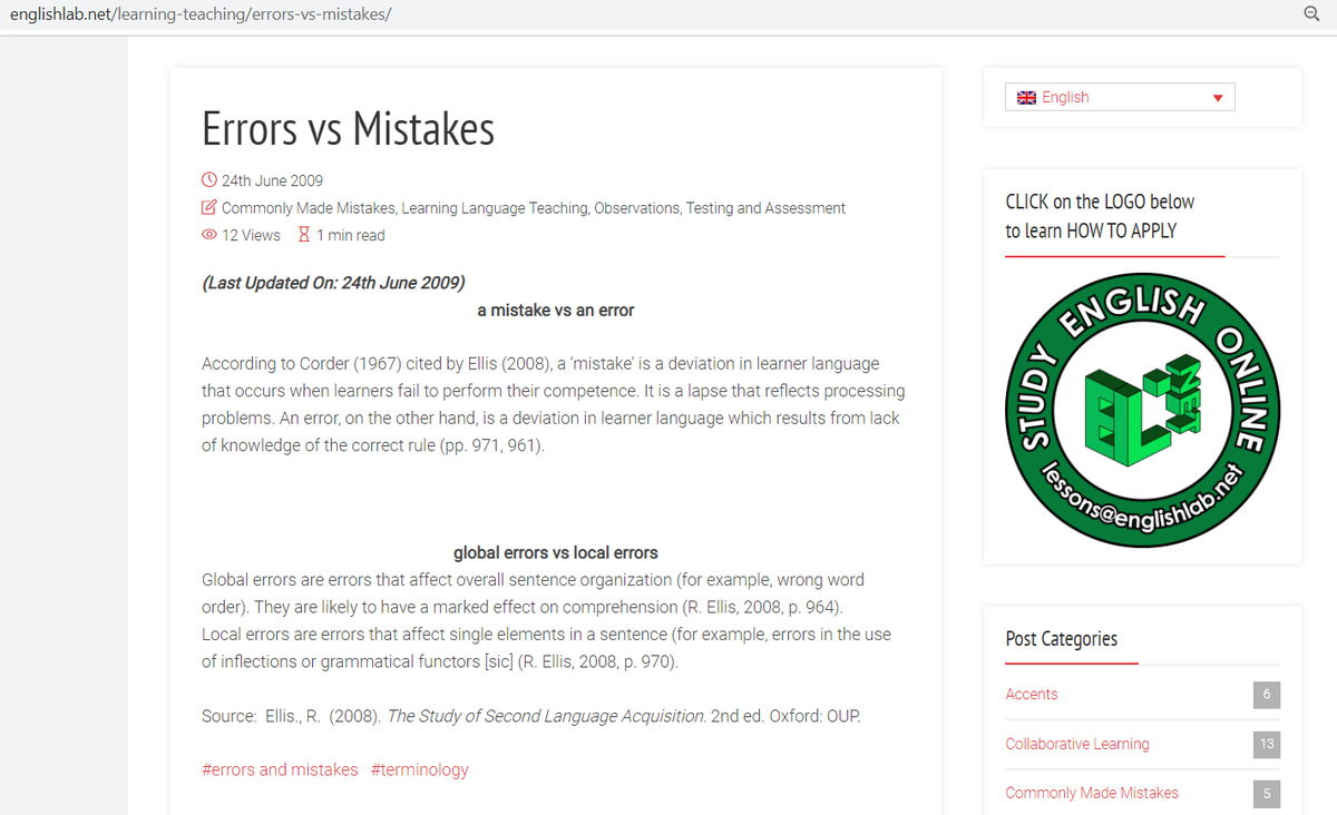 English. Типы ошибок в английском. В чём отличие mistakes от errors (и  slips и typos от blunders)? | English - The ELN Zen Channel - Английский |  Дзен