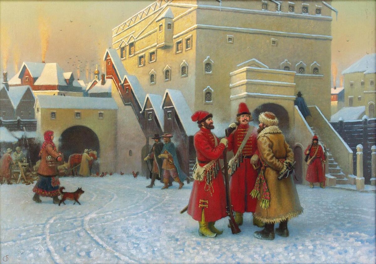 Посольский двор 17 века художник Ольшанский