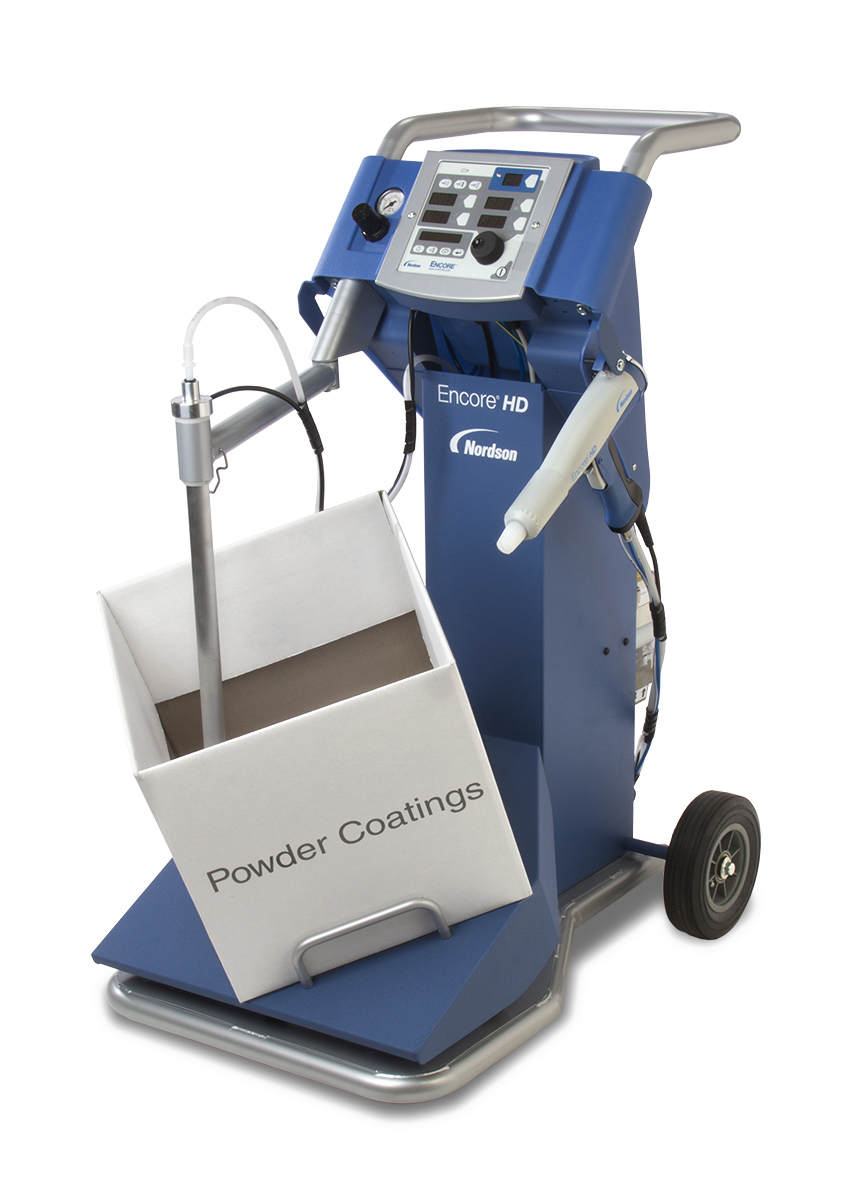 Ручная установка нанесения порошковой краски Nordson Encore HD с вибростолом.