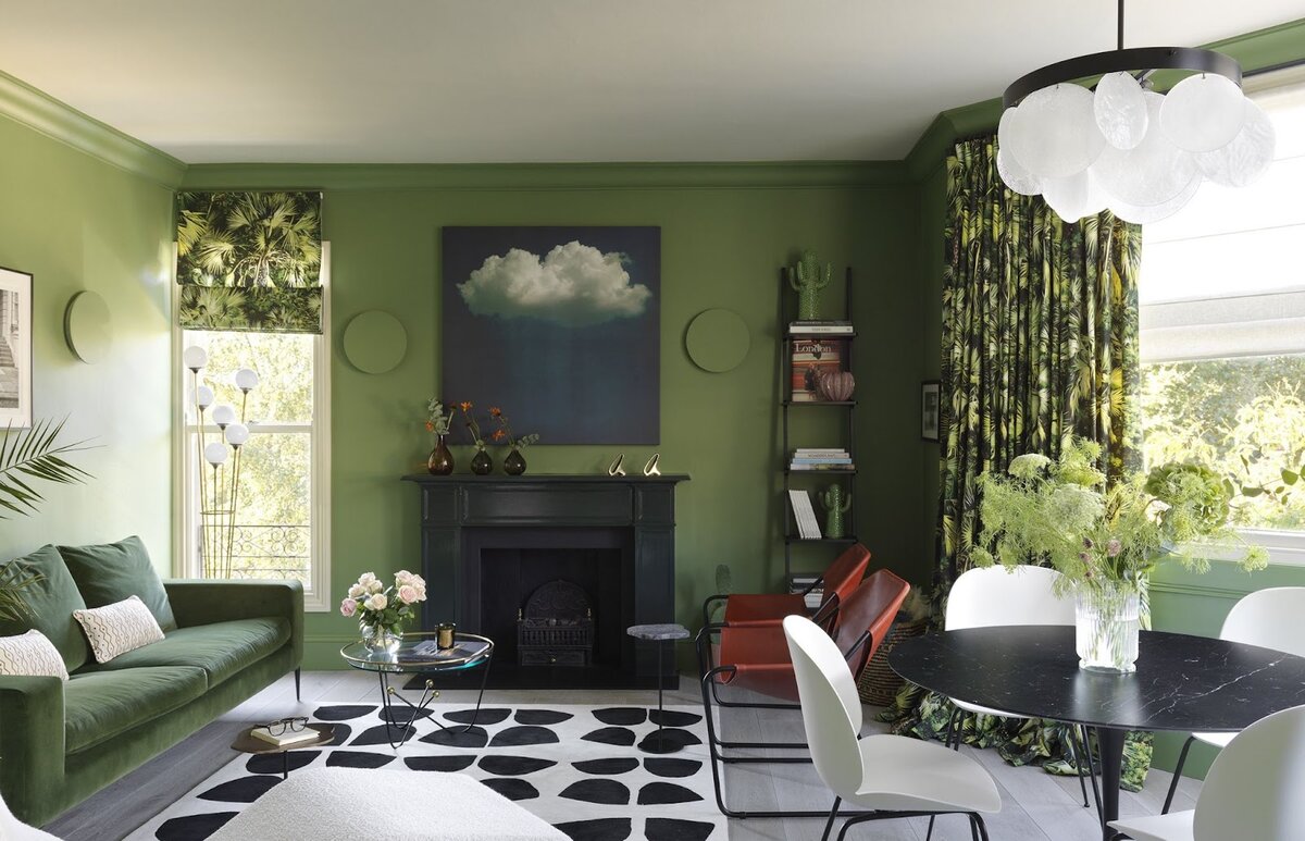 Зеленая комната – дизайн интерьеров зеленого цвета