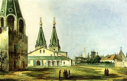 Алексеевский монастырь. Картина Карла Рабуса, 1838 год.