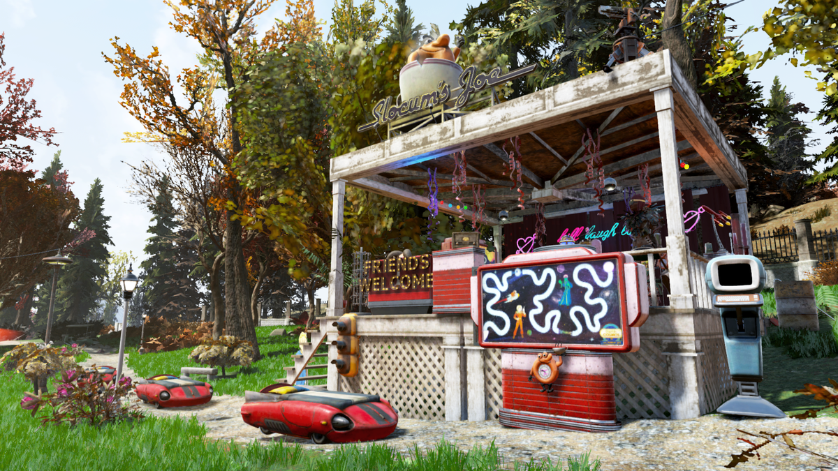 Камп в стиле Слокам Джо - скриншот из игры Fallout 76