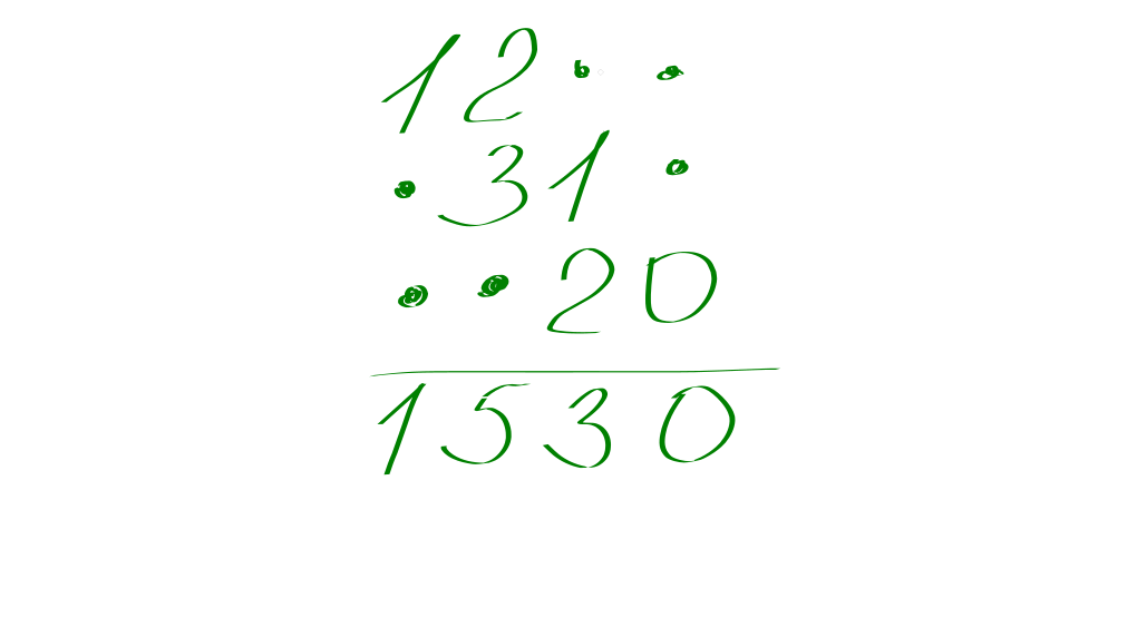 Число а записываем сверху, затем со сдвигом число b, затем со сдвигом число с. Складываем и получаем верный ответ! Ну чем не красота! Однако метод Карацубы дает значительный выигрыш, начиная с чисел с 10 значащими разрядами 