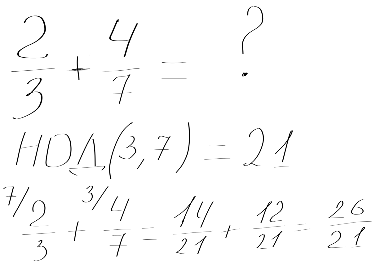 



Всего лишь необходимо найти наименьшее общее кратное знаменателей двух дробей, домножить числитель и знаменатель и произвести сложение. Всё очень просто, скажете Вы. Но подождите, метод сложения бабочкой намного, намного проще. Смотрите!
