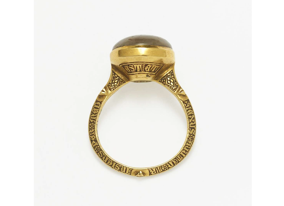 Кольцо с бафонитом, 14 век, Италия. Экспонат Британского музея