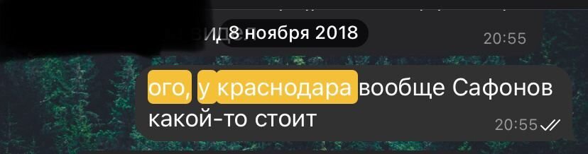 А ели кто думает, что Сафонова не берут в сборную уже года три,то вот, нашел любопытный пост из Телеграм-канала "Фалькао не Приехал". Текст под ним гласит: "Что мы обсуждали в чатике в 2018-м. Вот так за два года Сафонов прошёл путь от "кого-то" до (наконец!) вызова в сборную".