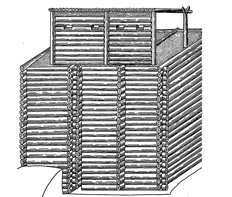 Реконструкция городни и заборол крепости.