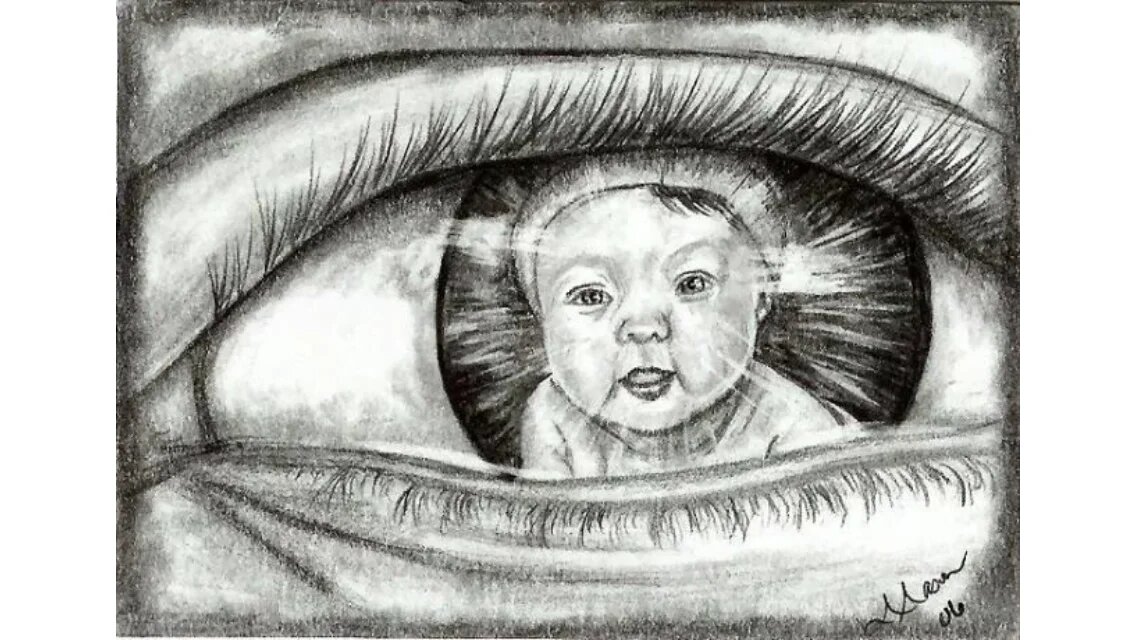 "Мамины глаза", рисунок, автор не известен. 