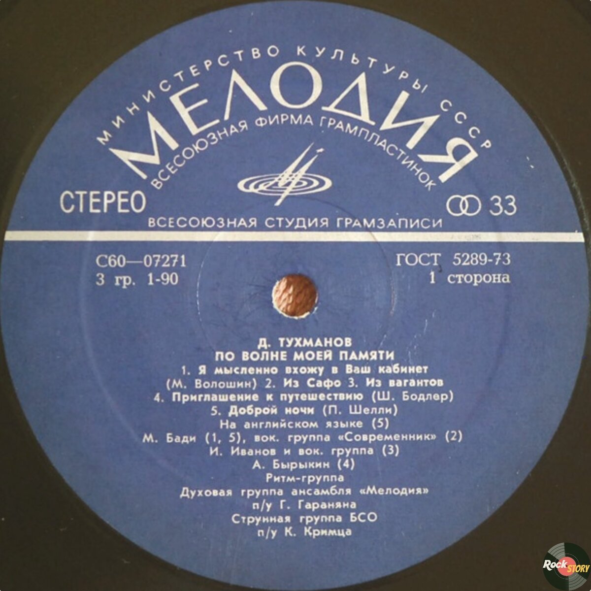 На фотографии: первая сторона винилового издания альбома "По волне моей памяти"