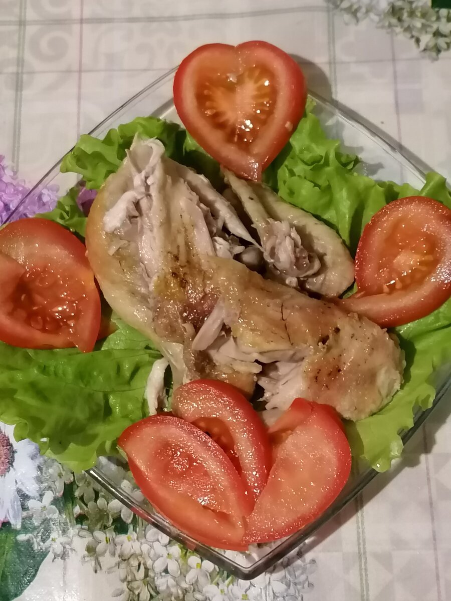 Запечённая курица и овощи