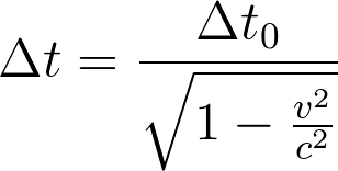 Формула релятивистского замедления времени