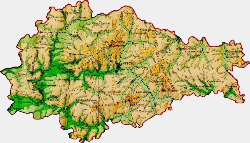 Карта рек курской области