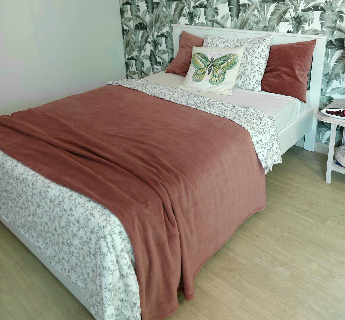 1,5сп.плед на 2сп.кровати (фото автора канала)