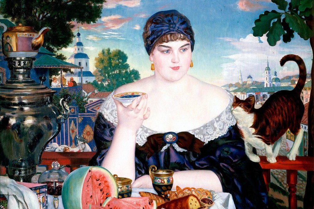 Купчиха за чаем. Б. Кустодиев