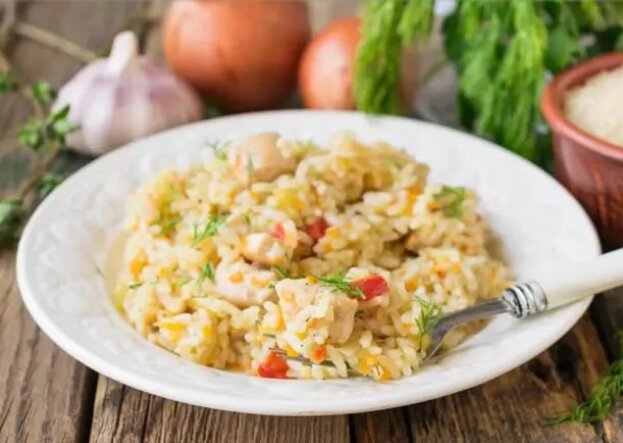 Рис С Курицей И Овощами В Духовке 