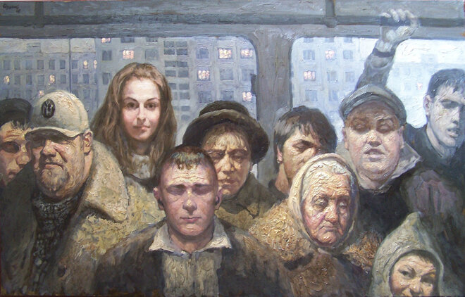 Люди в метро картина