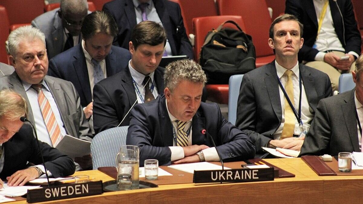    Заместитель министра иностранных дел Украины Сергей Кислица на заседании Совета Безопасности ООН по Африке. 19 июля 2017© Фото : Сайт МИД Украины