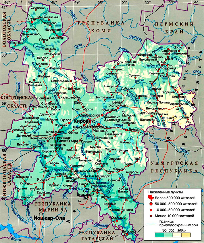 Верхнекамская возвышенность карта