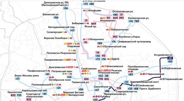 Карта электробусов москвы