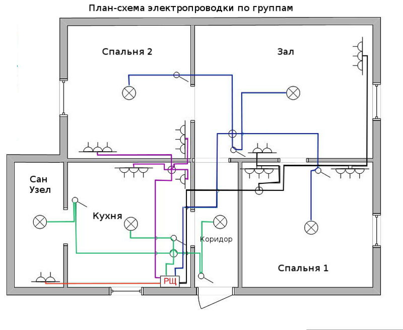 Схема электропроводки №2