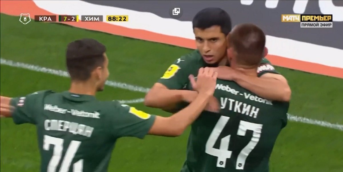 «Краснодар» - «Химки». Кадр из трансляции.