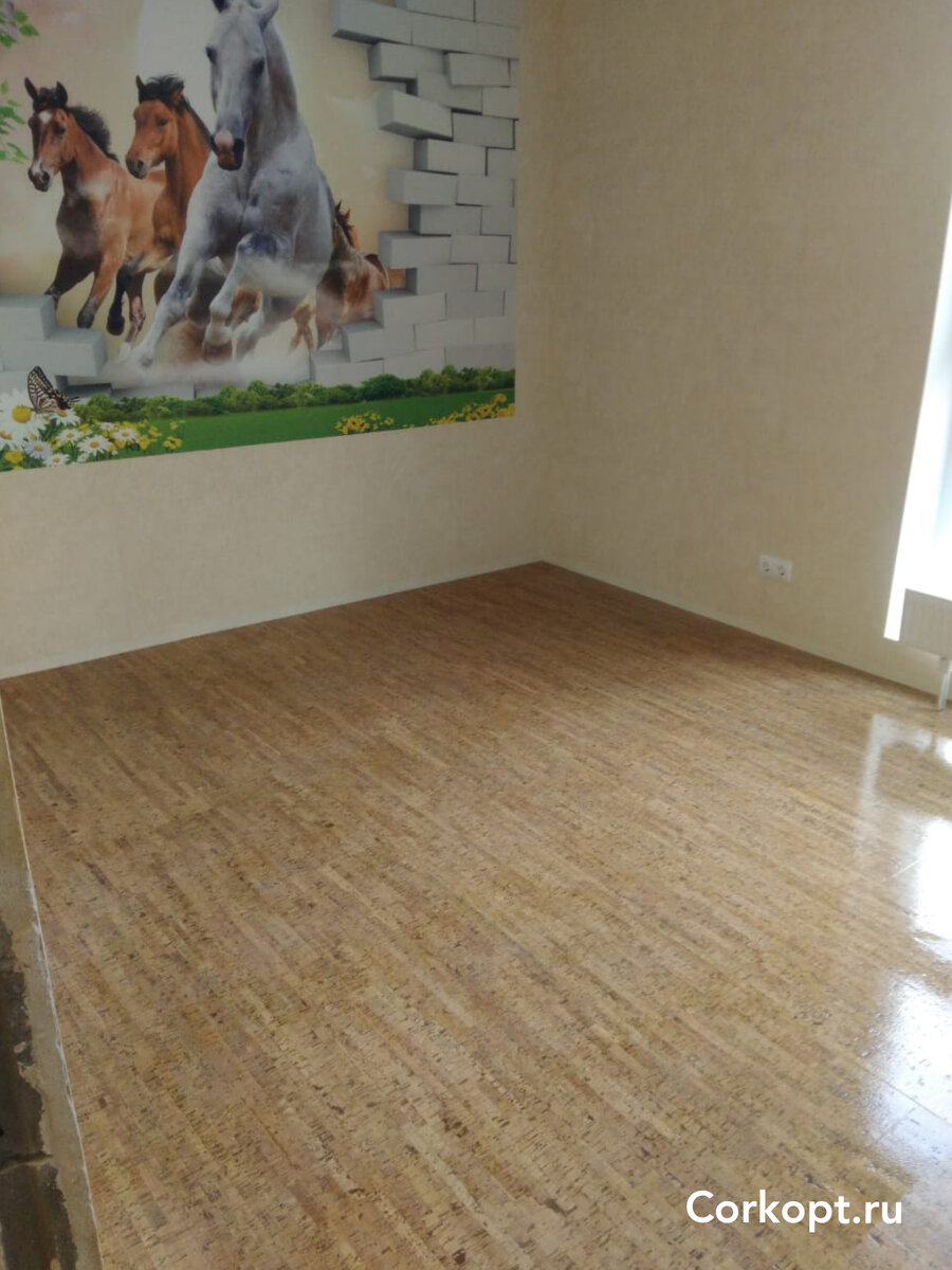 Натуральный пробковый пол с замковым соединением 