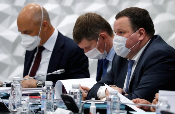 Главы Минфина,Минэка и Минтруда перед началом правительственного совещания. Фото: Дмитрий Астахов / РИА Новости 