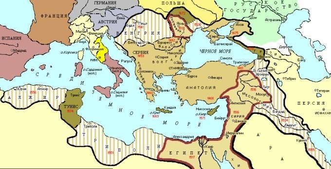 Карта Османской империи в конце XVII века. Источник: oxu.az