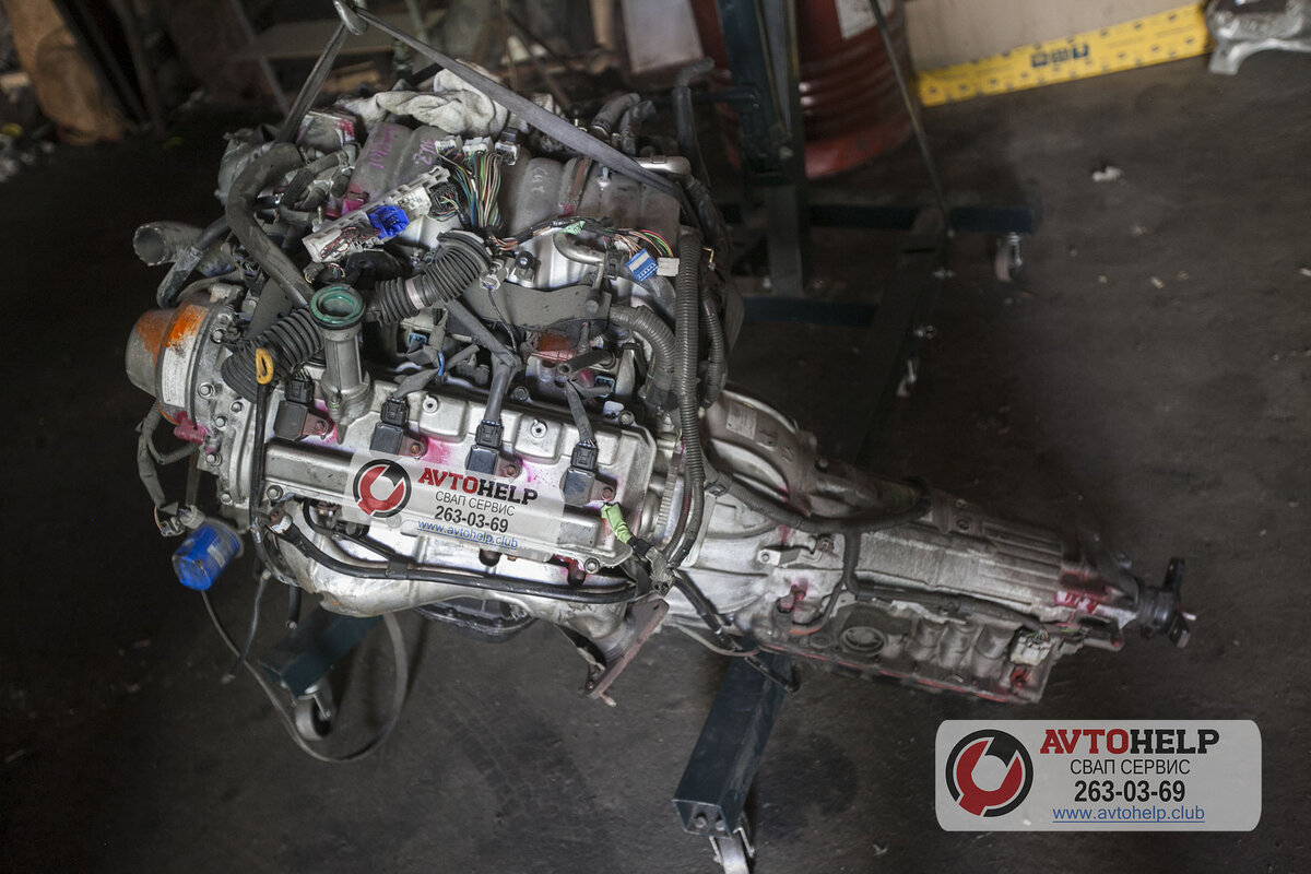 3UZ-FE мотор с коробкой