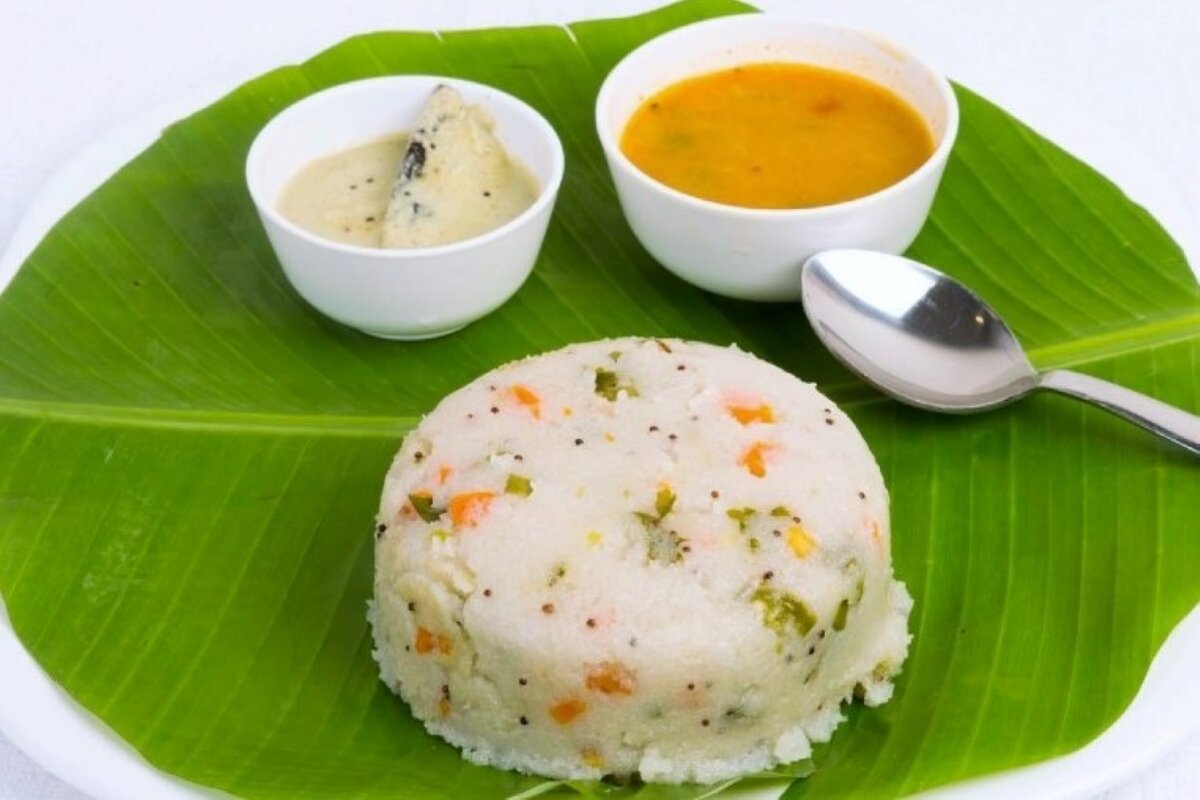 В Индии упму подают на листе