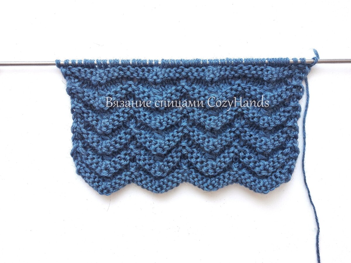 Ажурный объемный узор спицами