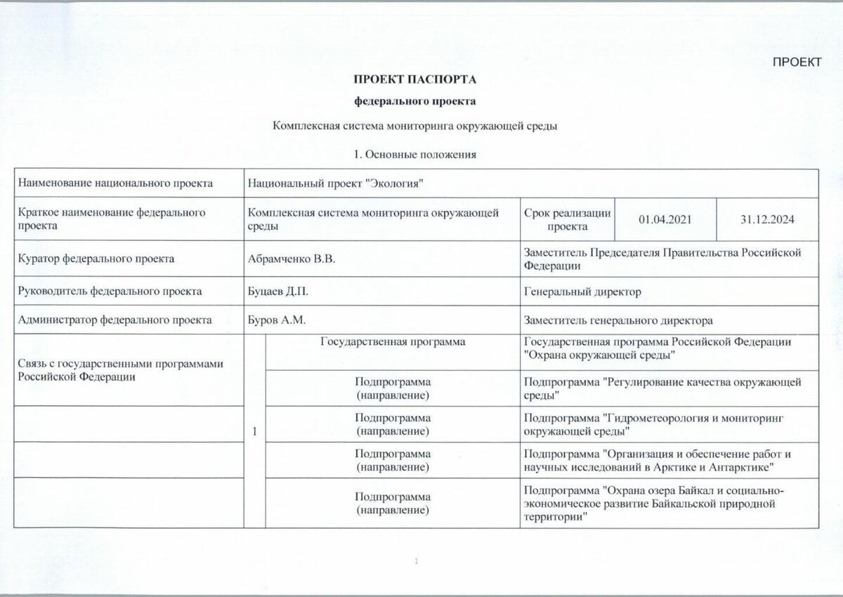 Федеральный проект комплексная система мониторинга качества окружающей среды