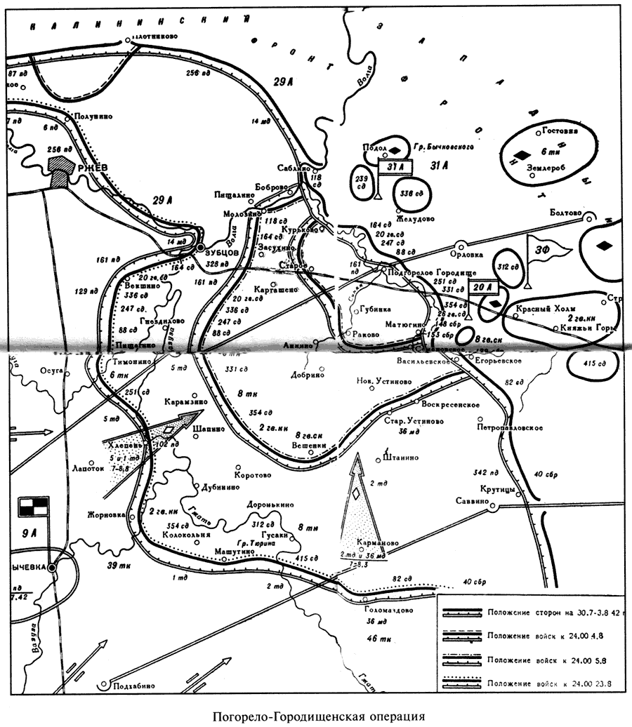 Карта боев за ржев