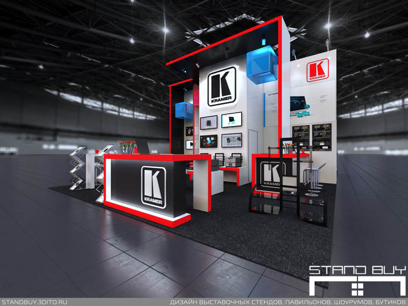 Проект выставочного стенда компании Kramer Electronics. Архитектор - Павел Сапов.
