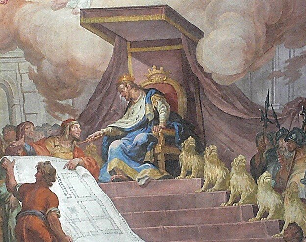 Соломон на своём троне. Фрагмент картины А. Брюггера, 1777
