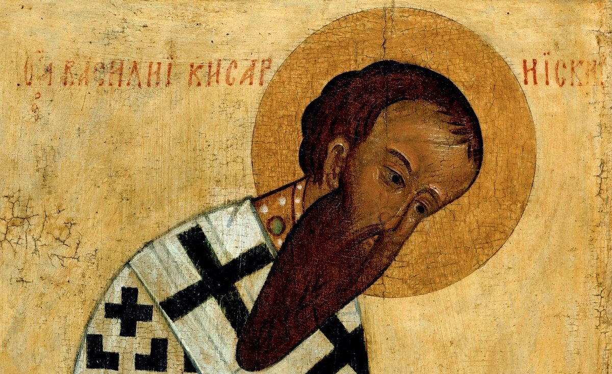 Святитель Василий Великий, Архиепископ Кесарии Каппадокийской. Фрагмент русской иконы XV века.