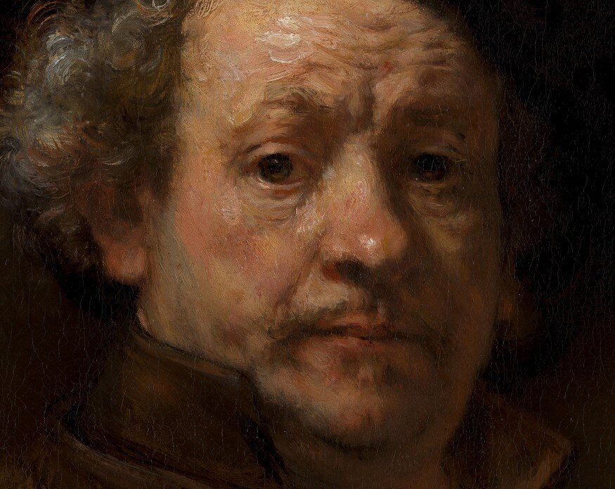 Деталь картины "Автопортрет" (1660), Рембрандт